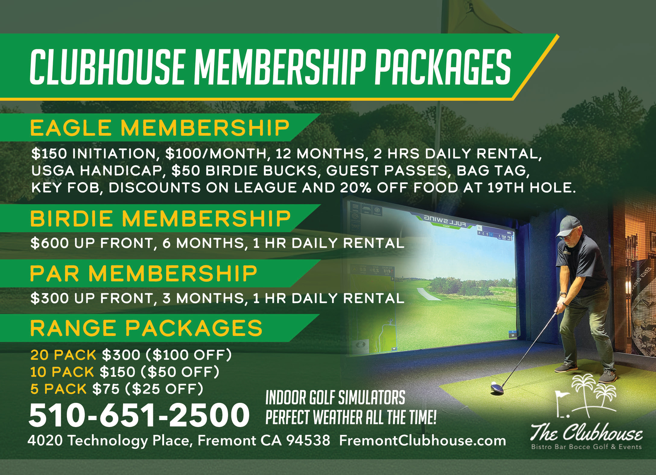 Clubhouse Membership Packages